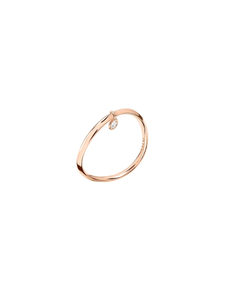 Anello wave Essentials in oro con diamante