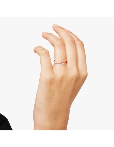 Anello wave Essentials in oro con diamante