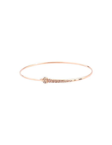 Bracciale bangle Essentials con stopper e diamanti brown