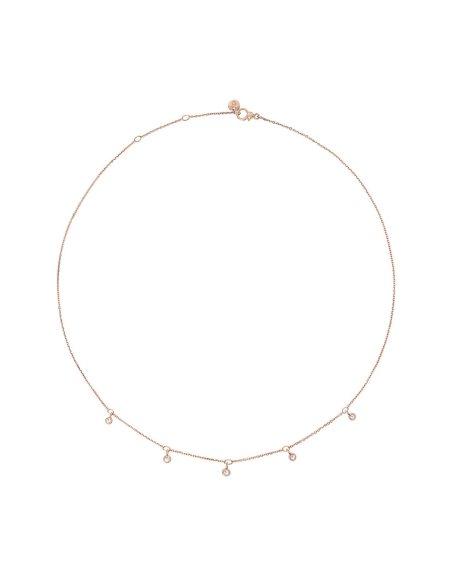 Collana Essentials in oro rosa con diamanti bianchi