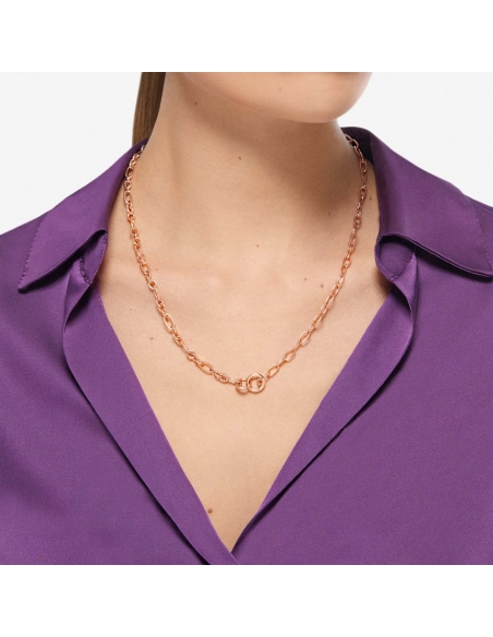 Collana Essentials in argento dorato e maglie apribili