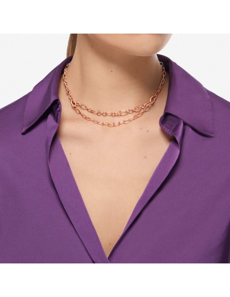 Collana Essentials in argento dorato e maglie apribili