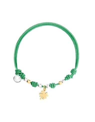 Bracciale con ciondolo quadrifoglio modello mini con Granelli