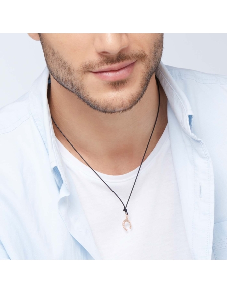 Ciondolo ferro di cavallo in oro rosa