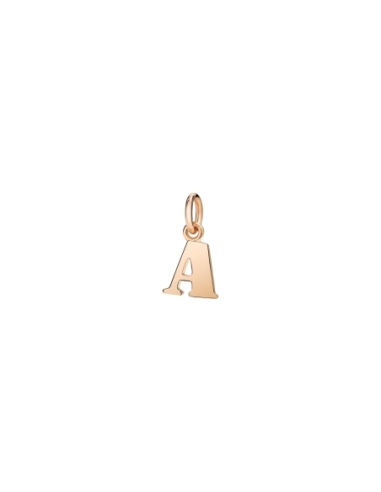 Ciondolo lettera "A" in oro rosa