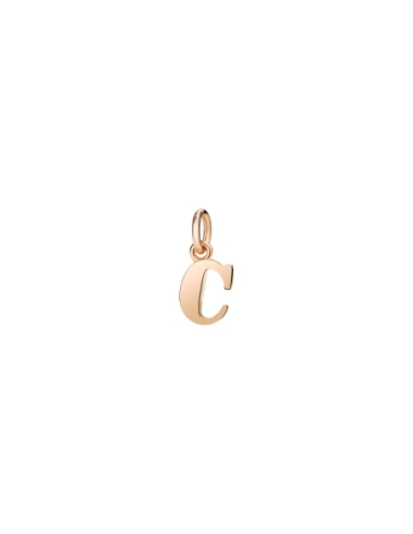 Ciondolo lettera "C" in oro rosa