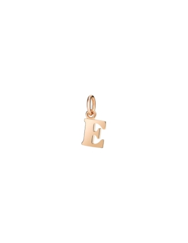 Ciondolo lettera "E" in oro rosa