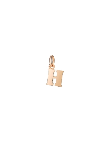Ciondolo lettera "H" in oro rosa