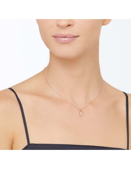 Ciondolo lettera "H" in oro rosa