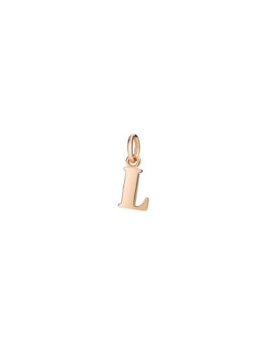 Ciondolo lettera "L" in oro rosa