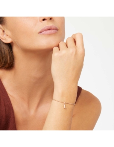 Ciondolo lettera "L" in oro rosa