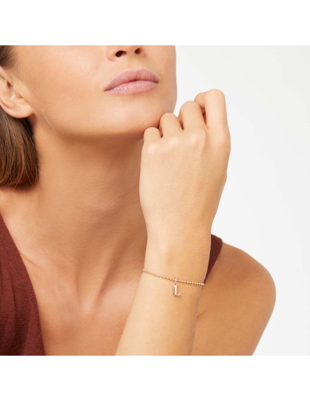 Ciondolo lettera "L" in oro rosa