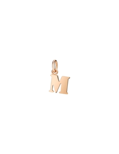 Ciondolo lettera "M" in oro rosa