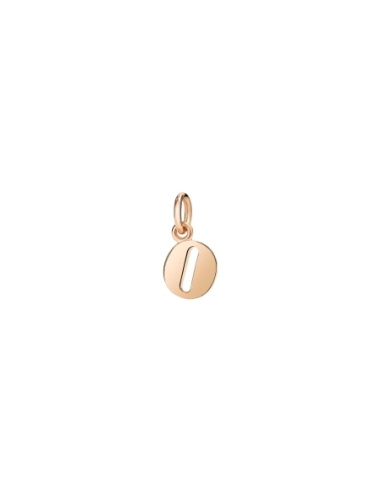 Ciondolo lettera "O" in oro rosa