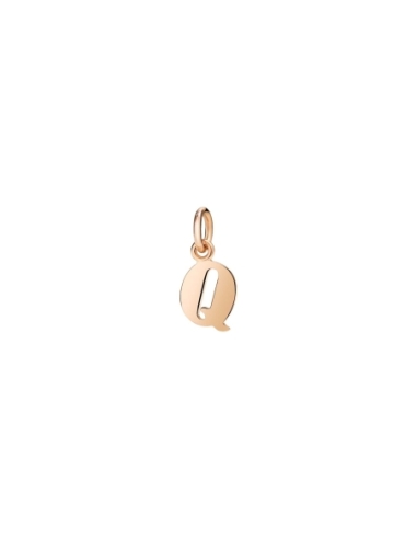Ciondolo lettera "Q" in oro rosa