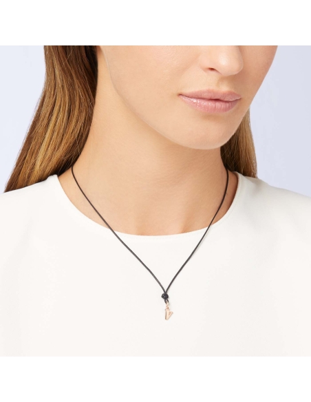 Ciondolo lettera "V" in oro rosa