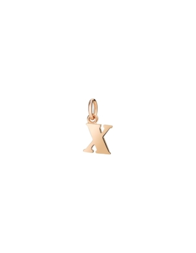 Ciondolo lettera "X" in oro rosa