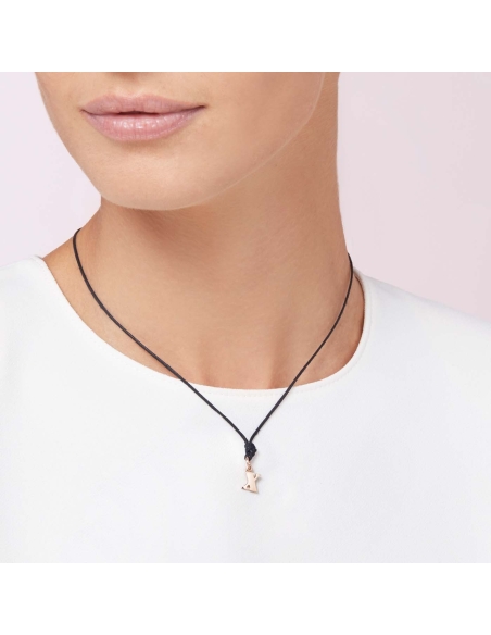 Ciondolo lettera "X" in oro rosa