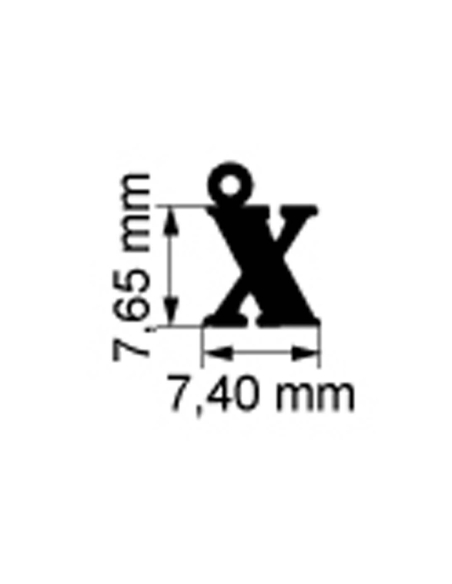 Ciondolo lettera "X" in oro rosa
