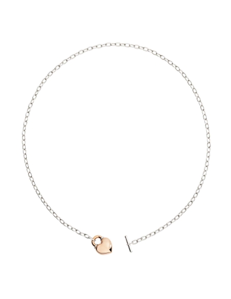 Collana Cuore in oro rosa e catena in argento