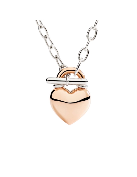 Collana Cuore in oro rosa e catena in argento