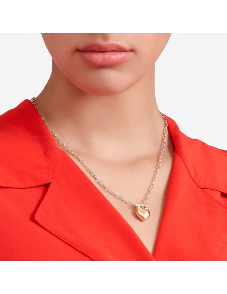 Collana Cuore in oro rosa e catena in argento