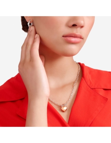 Collana Cuore in oro rosa e catena in...