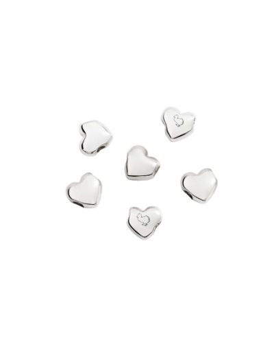 Set di 6 componenti Cuore in argento