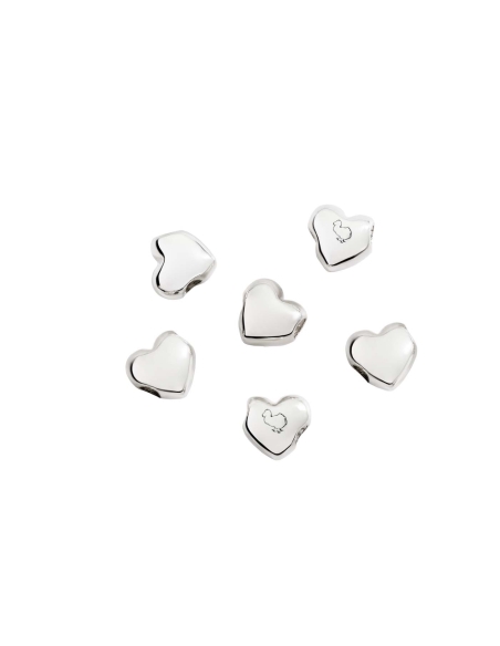 Set di 6 componenti Cuore in argento