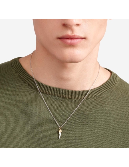 Ciondolo Cornetto in argento e oro giallo