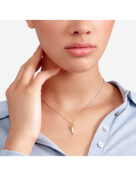 Ciondolo Cornetto in argento e oro giallo