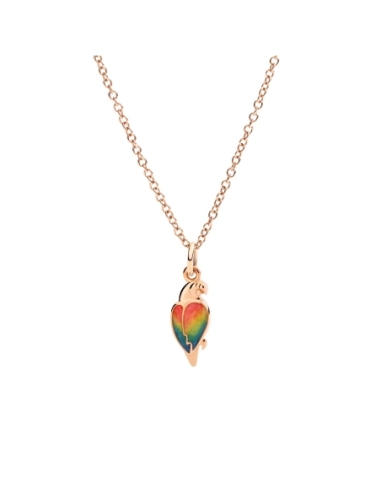Ciondolo pappagallo in oro rosa e...