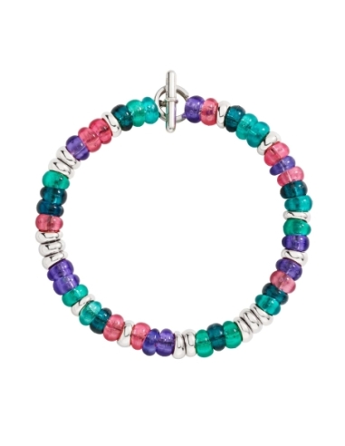 Bracciale Rondelle argento con catena e anello brisé