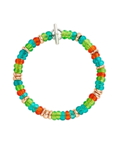 Bracciale Rondelle argento dorato con catena e anello brisé
