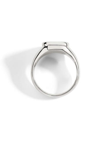 Anello sigillo in argento con diamante