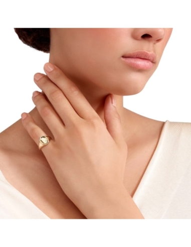 Anello sigillo in oro giallo con...