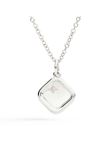 Ciondolo sigillo in argento con diamante