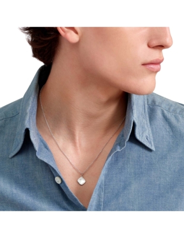 Ciondolo sigillo in argento con diamante