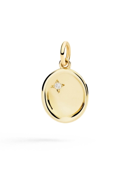 Ciondolo sigillo in oro giallo con diamante