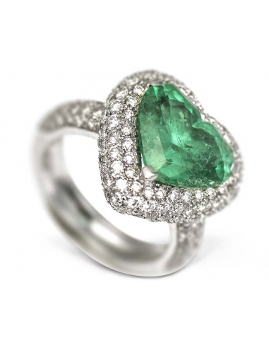Anello smeraldo cuore sale